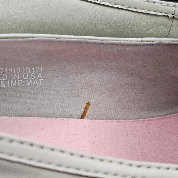 Munro Karter Loafer Womens 9 WIDE Cream Leather Woven Slip On Flat Comfort Work - Picture 9 of 13